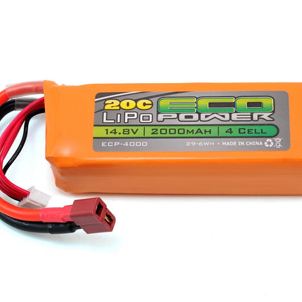 ECP-4000, EcoPower "Electron" 4S LiPo 20C Battery Pack (14.8V/2000mAh) (Starter Box)