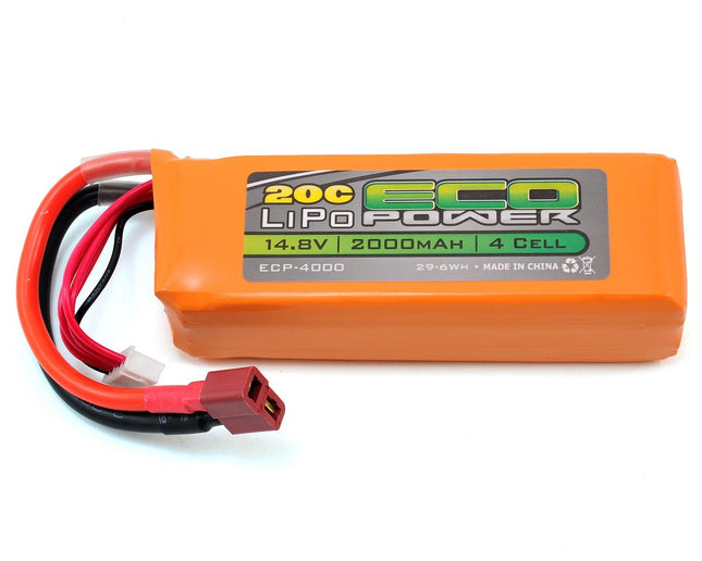 ECP-4000, EcoPower "Electron" 4S LiPo 20C Battery Pack (14.8V/2000mAh) (Starter Box)