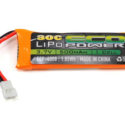 ECP-4008, EcoPower "Electron" 1S LiPo 30C Battery Pack (3.7V/500mAh)