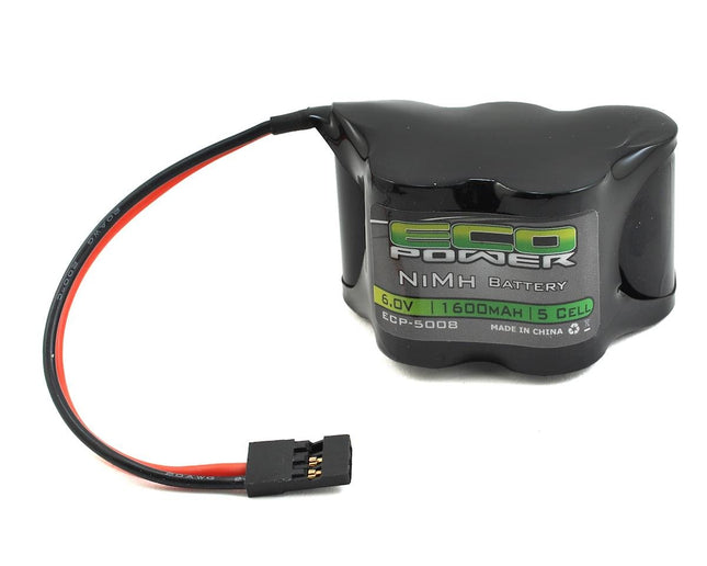 ECP-5008, EcoPower 5-Cell NiMH 2/3A Hump Receiver Battery Pack (6.0V/1600mAh)