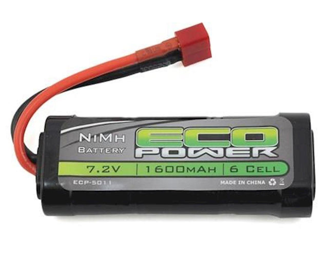 ECP-5011, EcoPower 6-Cell NiMH 2/3A Stick Battery w/T-Style Connector (7.2V/1600mAh)