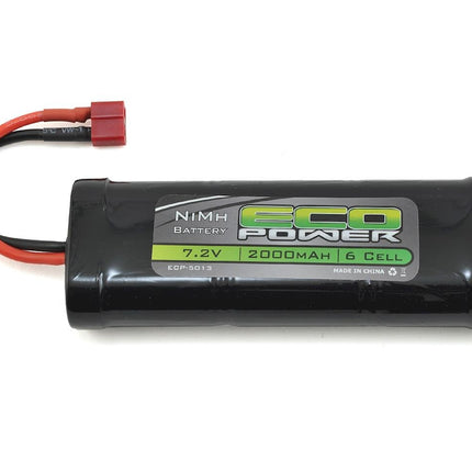ECP-5013, EcoPower 6-Cell NiMH Stick Pack Battery w/T-Style Connector (7.2V/2000mAh)