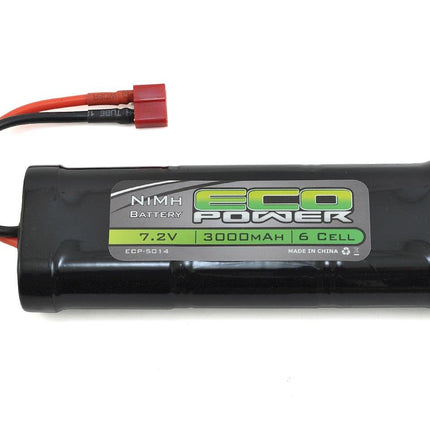 ECP-5014, EcoPower 6-Cell NiMH Stick Pack Battery w/T-Style Connector (7.2V/3000mAh)