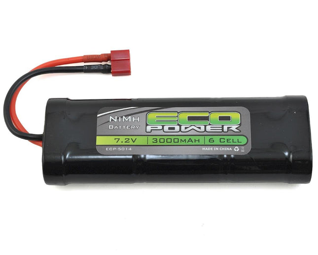 ECP-5014, EcoPower 6-Cell NiMH Stick Pack Battery w/T-Style Connector (7.2V/3000mAh)