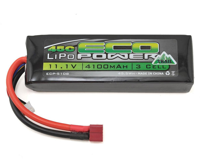 ECP-5108, EcoPower "Trail" 3S LiPo 45C Battery Pack (11.1V/4100mAh)