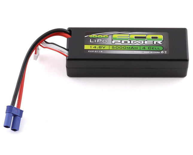 ECP-5119, EcoPower "Basher" 4S 100C Hard Case LiPo Battery w/EC5 (14.8V/5000mAh)