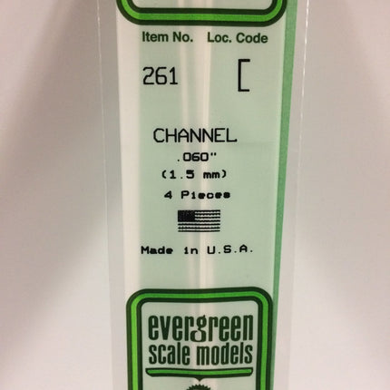 EVERGREEN, EVG-261, .060 Channel (1.5mm) (4)