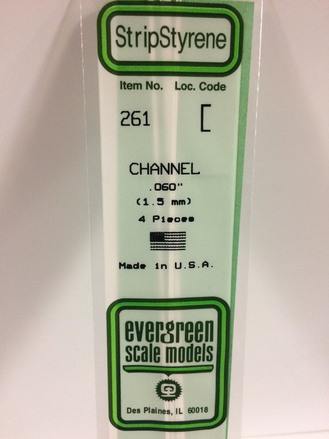 EVERGREEN, EVG-261, .060 Channel (1.5mm) (4)