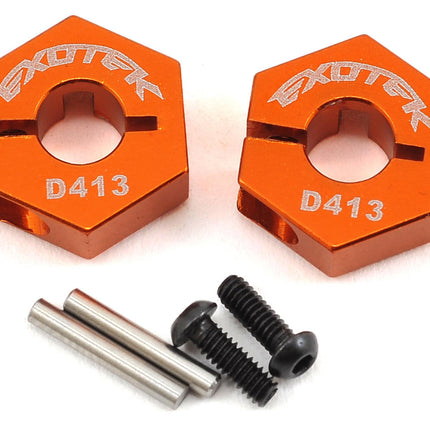 EXO1500, Exotek D413 12mm Aluminum Rear Clamping Hex Set (Orange)