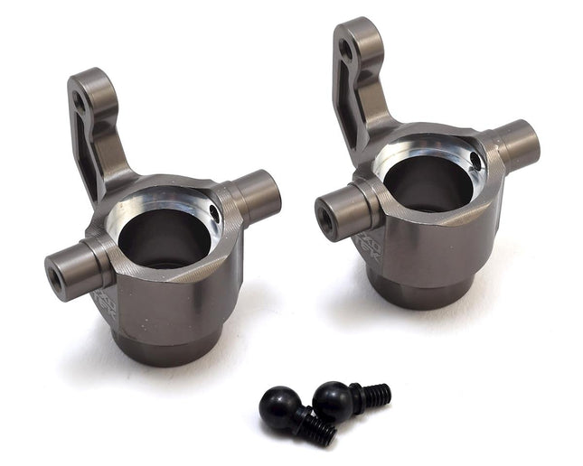 EXO1853GUN, Exotek Losi LST 3XL Aluminum Front Steering Hubs (Gun Metal) (2)