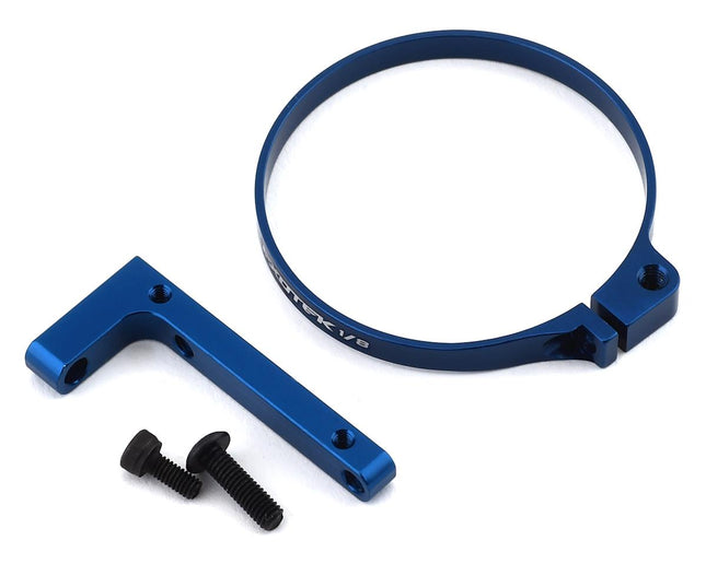 EXO1914BLU, Exotek 1/8 V2 E-Buggy Clamp On Fan Mount (Blue)