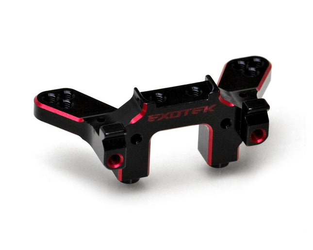 EXO1931, Exotek RB7 Aluminum Rear Laydown Bulkhead (Black/Red)