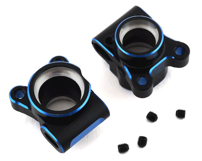 EXO1959, Exotek RC10B6.2 Aluminum Rear Hub Set (2) (Black/Blue)