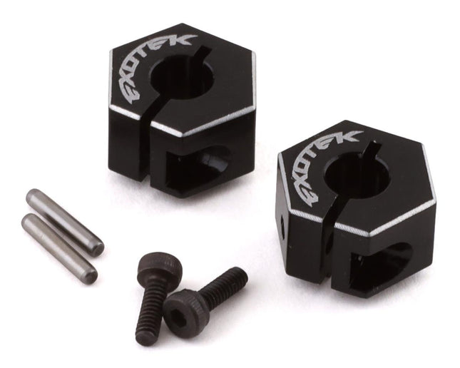 EXO1989, Exotek TLR 22 Drag Racing Wide Clamping Rear Hex (Black) (2) (8mm)