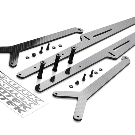 EXO2033, Exotek TLR 22S Losi Drag Carbon Fiber Adjustable Ladder Wheelie Bar Set (Extra Long)