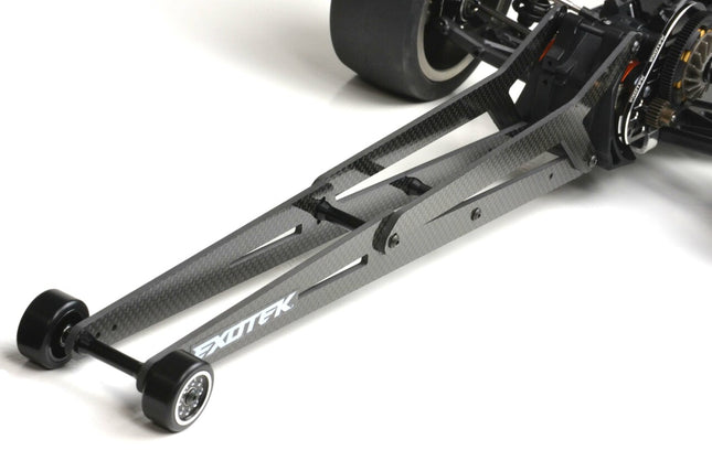 EXO2033, Exotek TLR 22S Losi Drag Carbon Fiber Adjustable Ladder Wheelie Bar Set (Extra Long)
