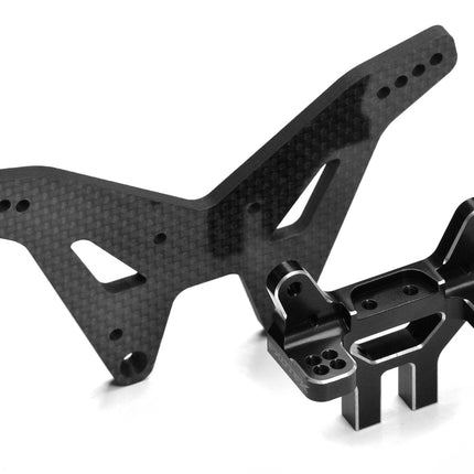 EXO2056, Carbon Rear Shock Tower Set, 7075 and 4mm CF, for Losi 22S Drag