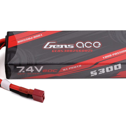 GEA50002S50D1, Gens Ace 2s LiPo Battery 60C w/T-Style Connector (7.4V/5300mAh)