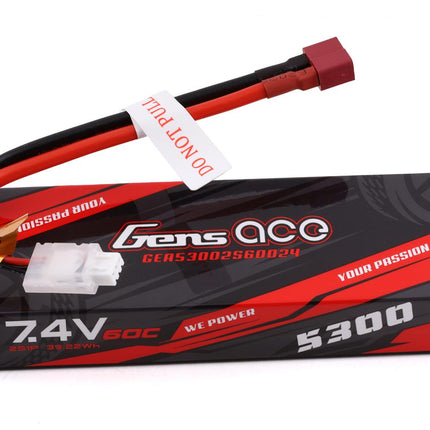 GEA53002S60D24, Gens Ace 2s LiPo Battery 60C (7.4V/5300mAh)