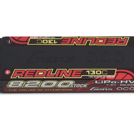 GEA82002S13D5, Gens Ace Redline 2s LiHV LiPo Battery 130C w/5mm Bullets (7.6V/8200mAh)
