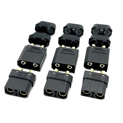 HADMCL4269, XT90 Connectors, Black, w/ 3 Female + 3 Male Plugs