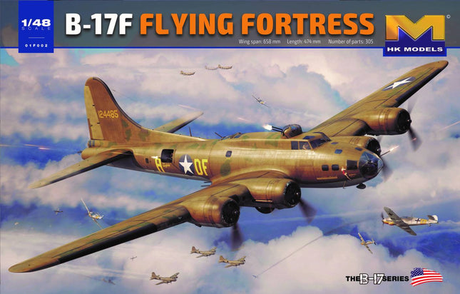 HKM-01F002, HK Models 1/48 B17F Flying Fortress Heavy Bomber