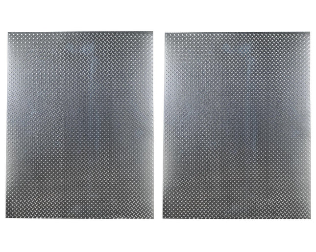 HRAACC1808DP, Hot Racing Aluminum Scale Diamond Plate Sheet (Silver) (2) (22x28cm)