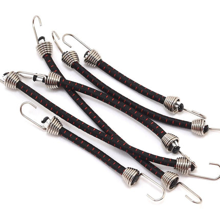 HRAACC468C21, Hot Racing 1/10 Scale Bungee Cord Set (6) (Black/Red)