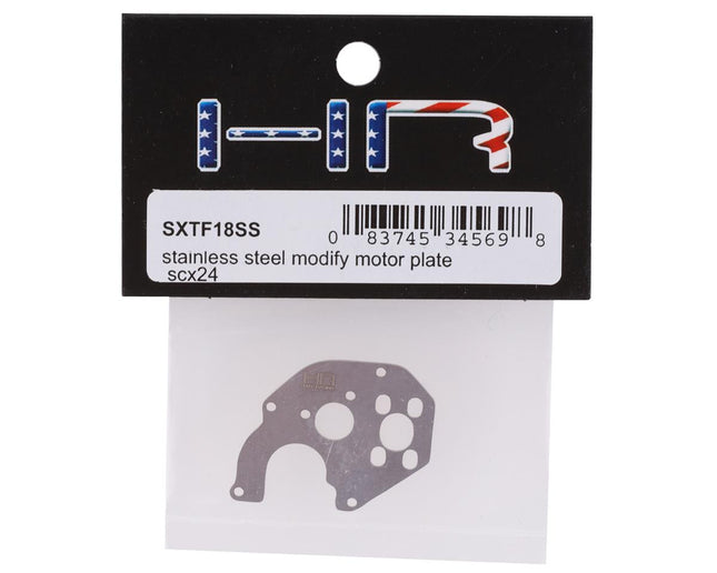HRASXTF18SS, Hot Racing Axial SCX24 Stainless Steel Modify Motor Plate