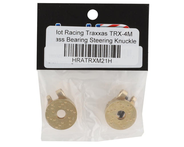 HRATRXM21H, Hot Racing Traxxas TRX-4M Brass Steering Knuckle (2) (19.4g) (For Bearing Use)