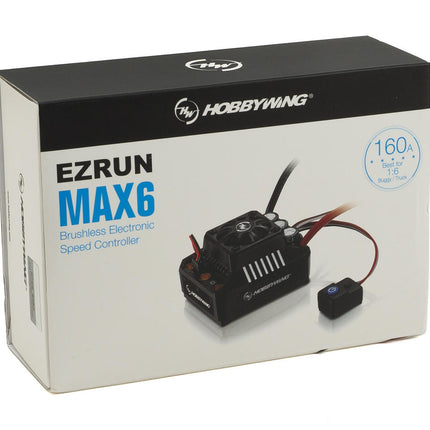 HWA30105000, Hobbywing EZRun MAX6 V3 1/6 Waterproof Brushless ESC (160A, 3-8S)