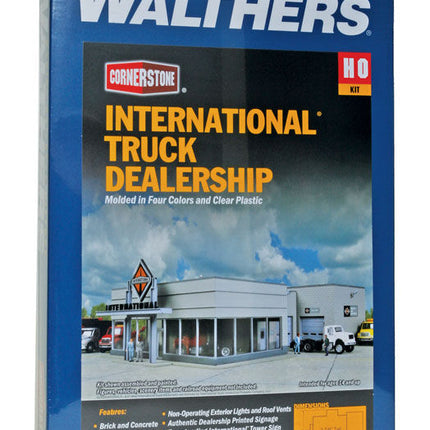 Walthers Cornerstone, 933-4025. International Truck Dealership -- Kit - 8-7/8 x 12-1/4 x 3-7/8" 22 x 31.1 x 9.3cm