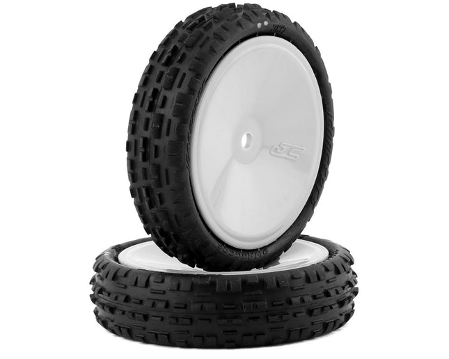 JCO3137-101011, JConcepts Swaggers 2.2" Pre-Mounted 2WD Front Buggy Carpet Tires (White) (2) (Pink)