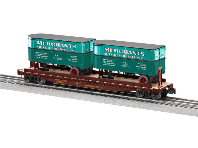 LNL2026651, O 50FT Flatcar w/20FT Trailer, UP/Merchant #53085