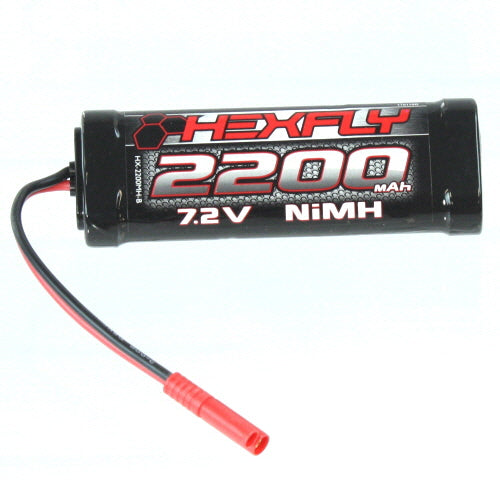 HX-2200MH-B, Hexfly 2200mAh Ni-MH Battery - 7.2V with Banana 4.0 Connector
