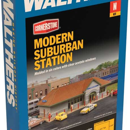 933-3887, Walthers Cornerstone Modern Suburban Station -- Kit - N Scale