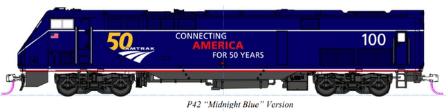 KAT1766035, N P42 Amtrak® “Midnight Blue” #100 w/ 50th Anniversary Logo