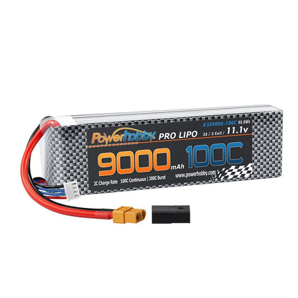PHB3S9000100CXT60, Power Hobby 3S 11.1V 9000mAh 100C Graphene Lipo Battery w/ XT60