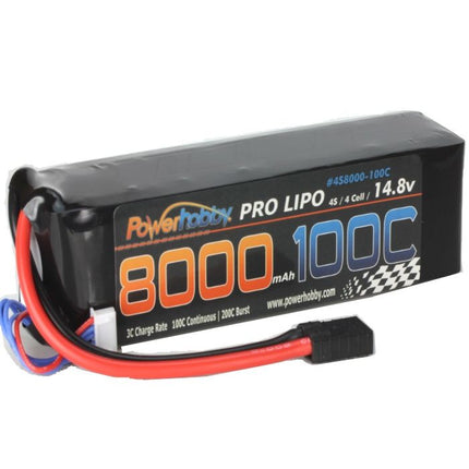 PHB4S8000100CTRX, 4S 14.8V 8000MAH 100C Lipo Battery, w/ Genuine Traxxas Plug, for X-Maxx 8S