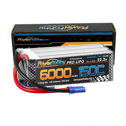 PHB6S6000150CEC5, XTREME 6S 22.2V 6000mAh 150C-300C LiPo Battery w/ EC5 Plug 6-Cell