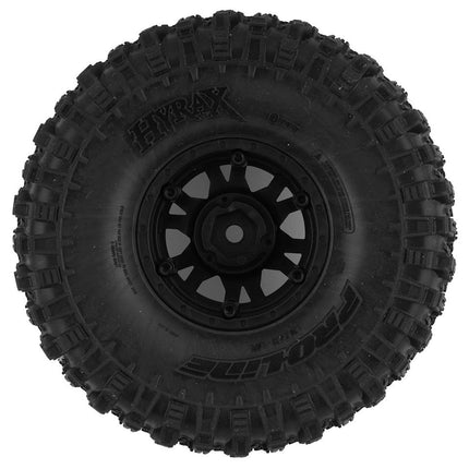 PRO1012812, Pro-Line Hyrax 1.9" Tires w/Impulse Wheels (Black/Silver) (2) (Predator) w/12mm Hex