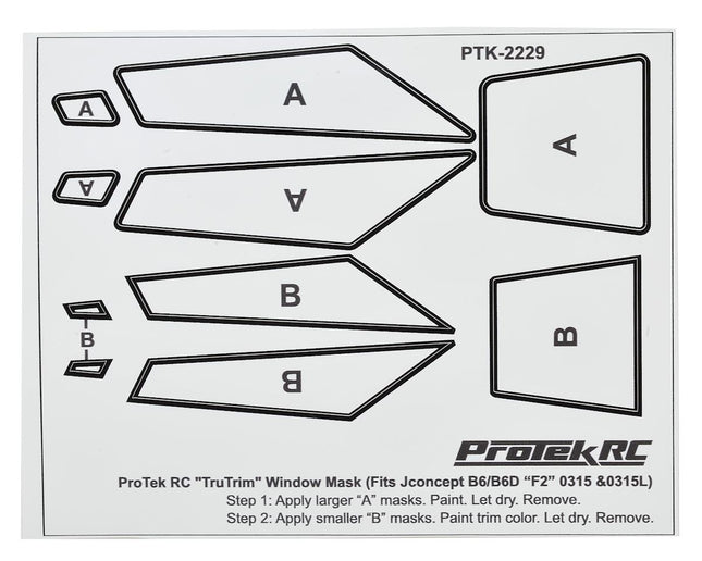 PTK-2229, ProTek RC TruTrim B6/B6D F2 Window Mask Trim Set (Fits: JCO0315 & JCO0315L)