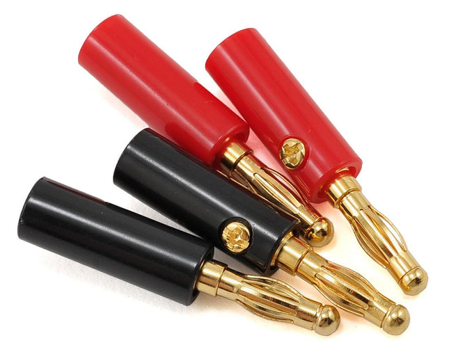 PTK-5003, ProTek RC 4.0mm Gold Plated Banana Plugs (2 Red/2 Black)