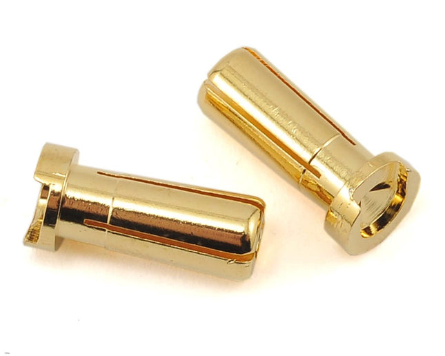 PTK-5045, ProTek RC Low Profile 5mm "Super Bullet" Solid Gold Connectors (2 Male)