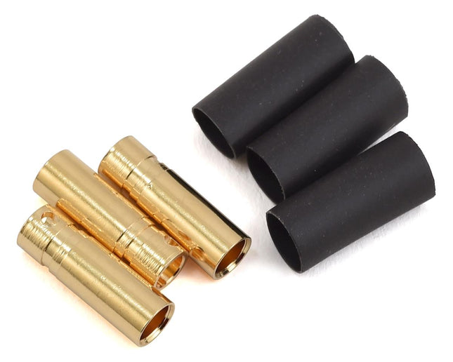 PTK-5064, ProTek RC 4mm Short Female Bullet Connector w/Shrink Tube (3)