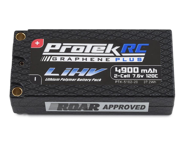 PTK-5102-20, ProTek RC 2S 120C Low IR Si-Graphene + HV Shorty LiPo Battery (7.6V/4900mAh)