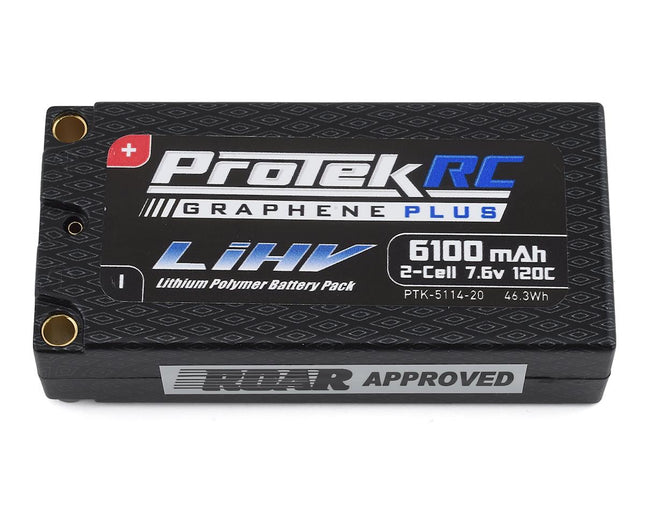 PTK-5114-20, ProTek RC 2S 120C Low IR Si-Graphene + HV Shorty LiPo Battery (7.6V/6100mAh)