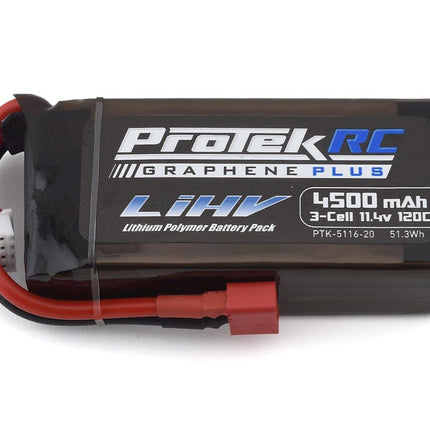 PTK-5116-20, ProTek RC 3S 120C Low IR Si-Graphene + HV Shorty LiPo Battery (11.4V/4500mAh)