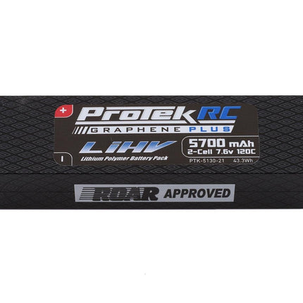 PTK-5130-21, ProTek RC 2S Slim 120C Low IR Si-Graphene + HV LiPo Battery (7.6V/5700mAh)