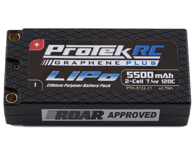 PTK-5132-21, ProTek RC "Drag Race" 2S 120C Si-Graphene + Shorty LiPo Battery (7.4V/5500mAh)